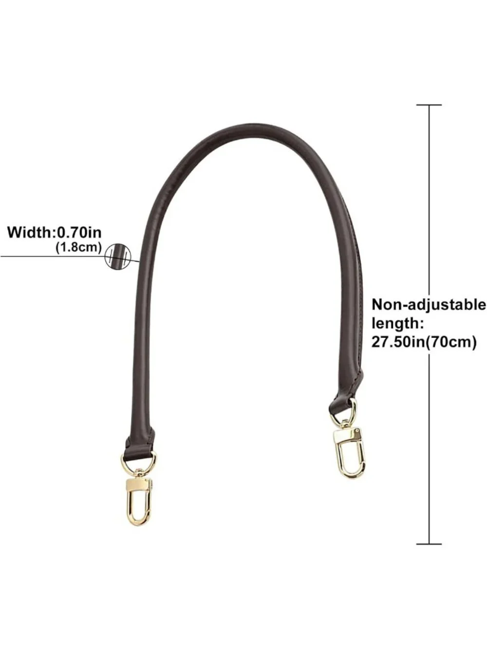 Genuine Vachetta Leather Shoulder Strap Replacement for Handbags - 27.5in COFFEE